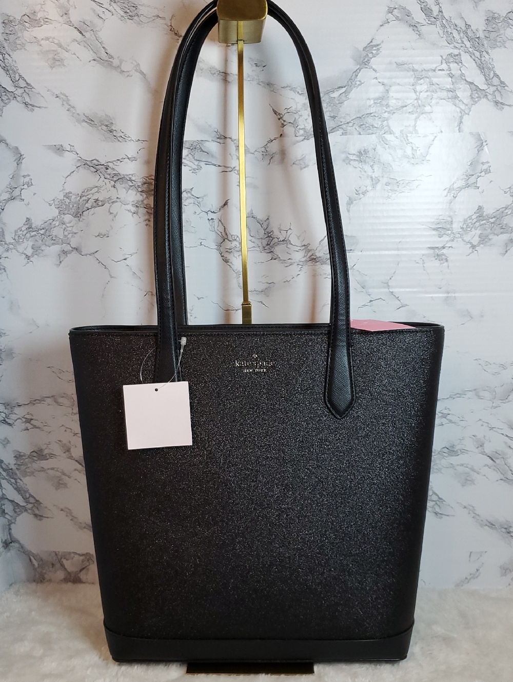 kate spade Black Tinsel Tote NWT